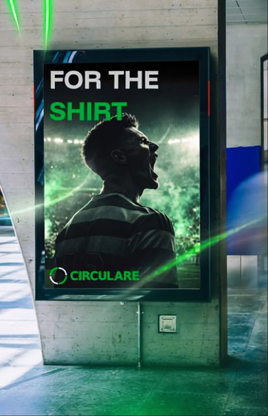 A Circulare poster in a station, For the shirt.