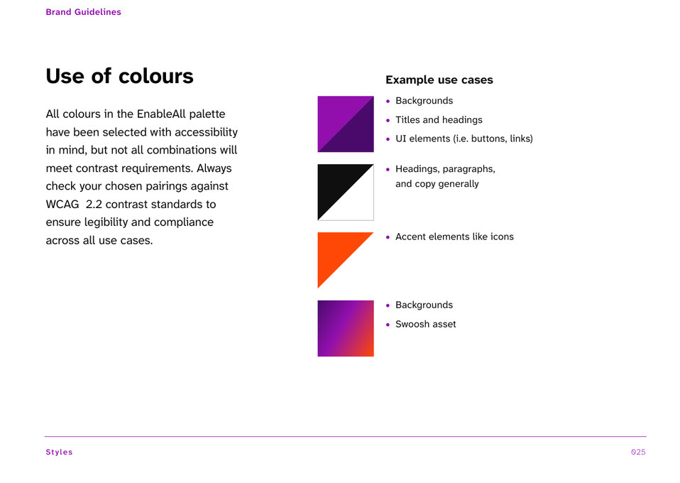 Brand book, page 25, colour palette.