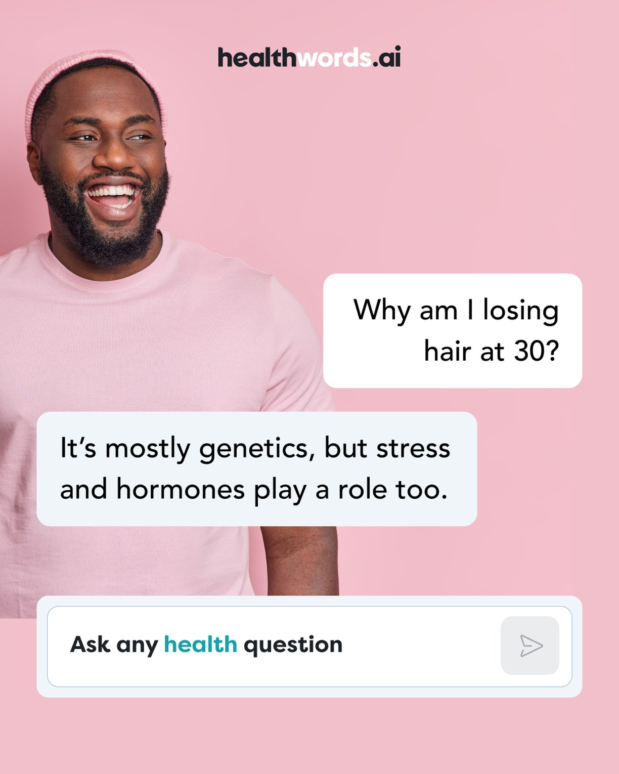 A Healthwords advert built from chat bubbles.