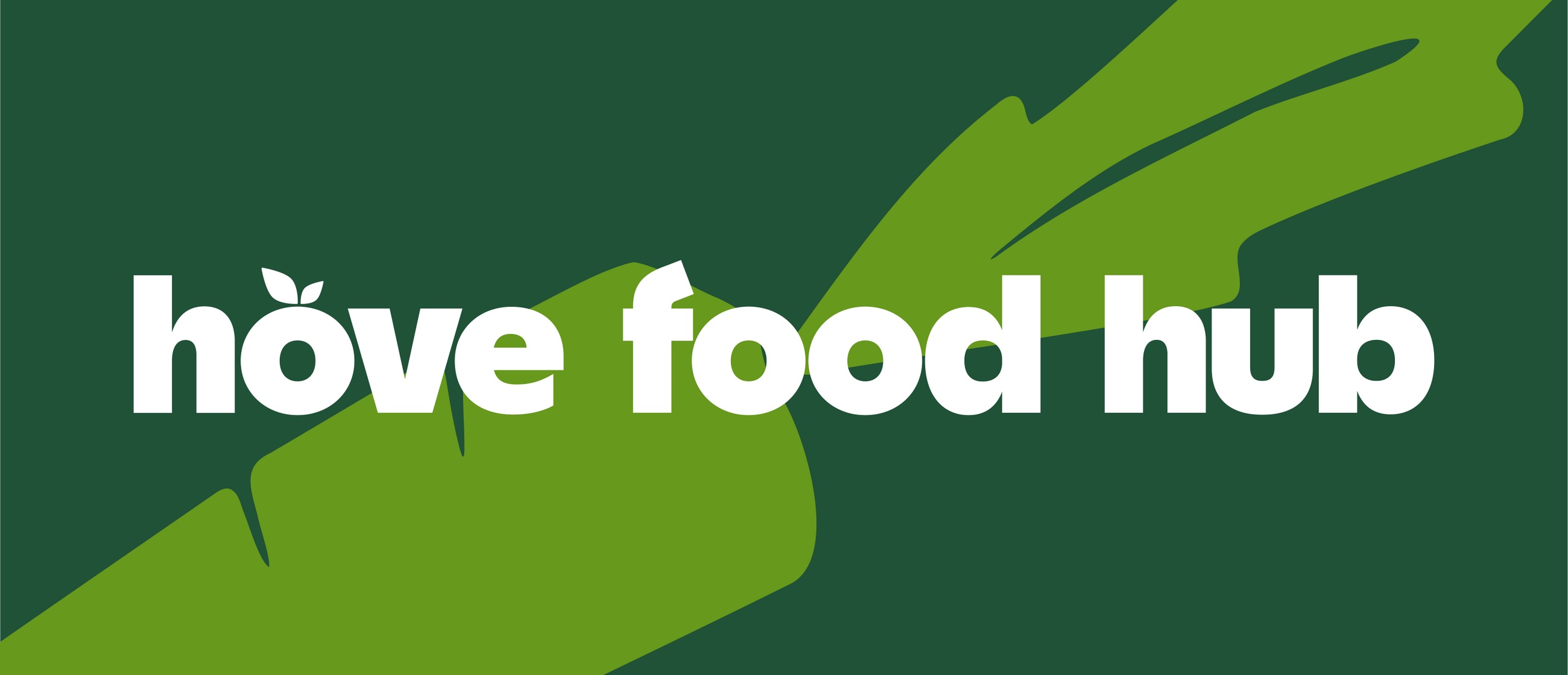 The Hōve Food Hub identity on dark green.