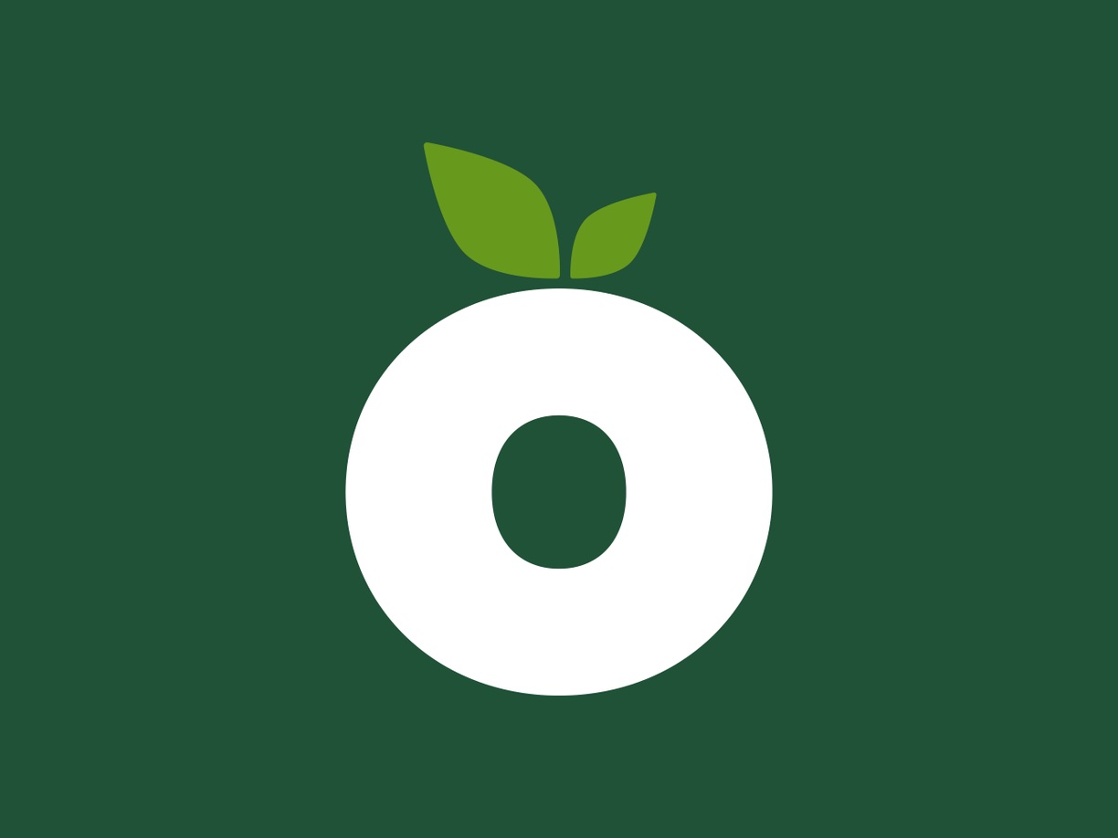 The Hōve Food Hub mark, a white o with two green leaves, on dark green.