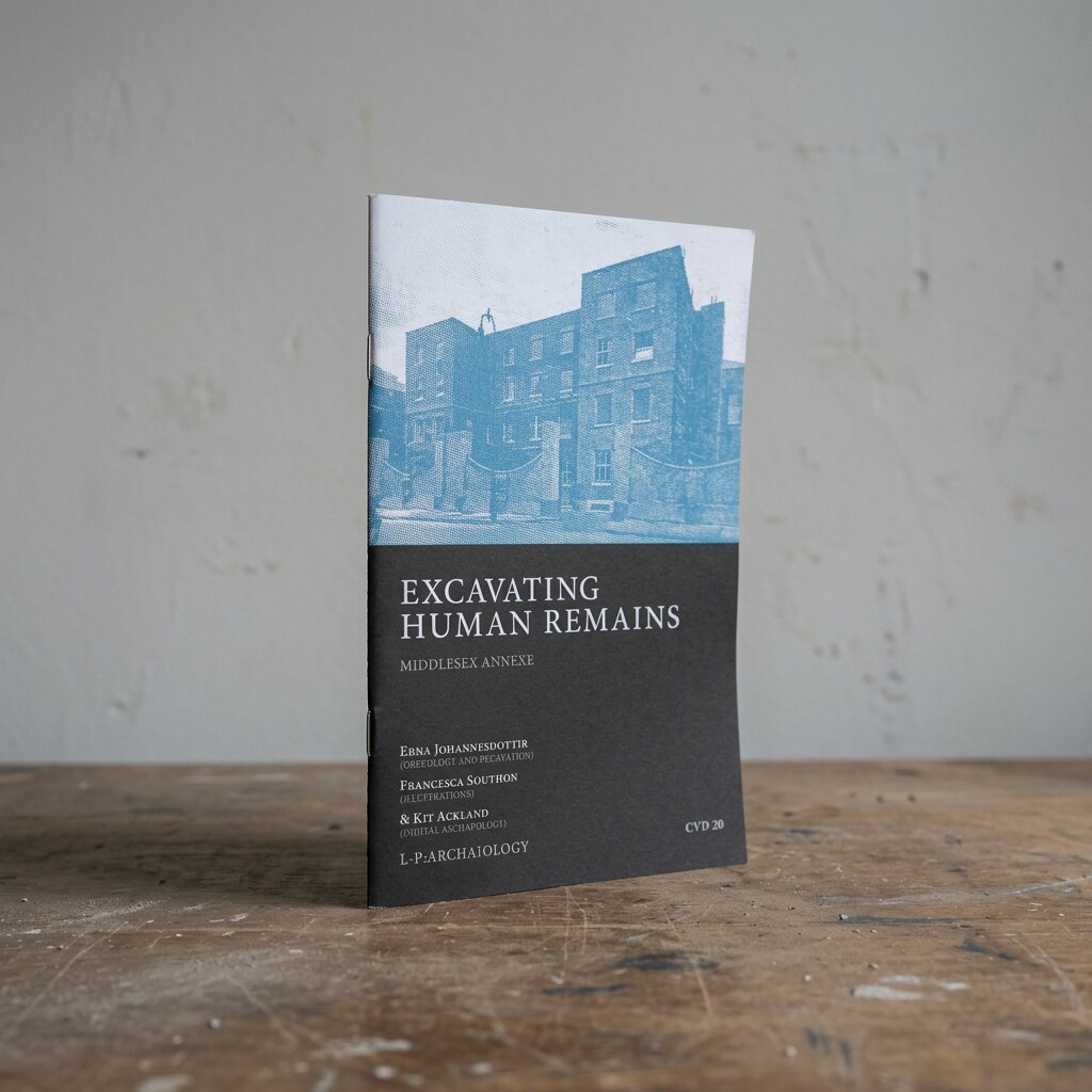 The manual standing upright against a grey wall.