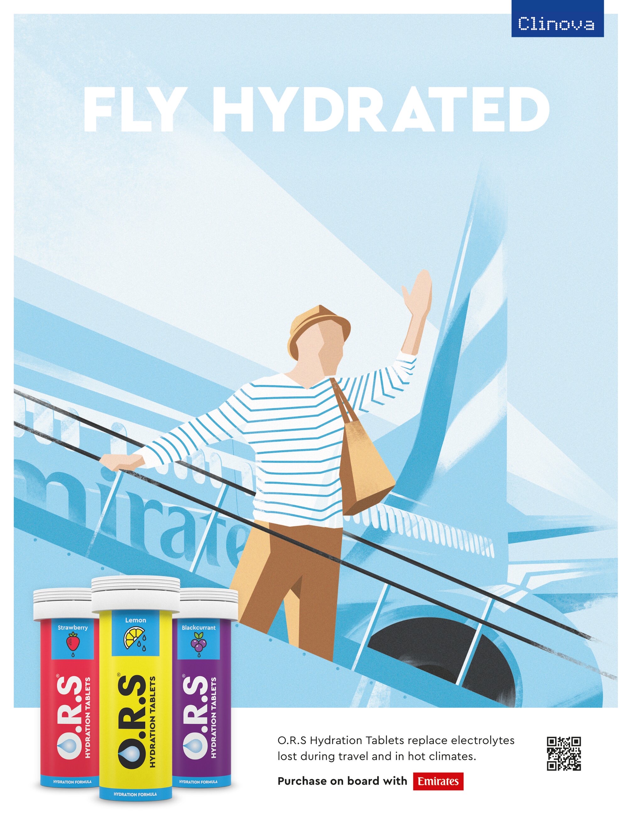 The Fly Hydrated magazine advert, a pilot and the three tubes.