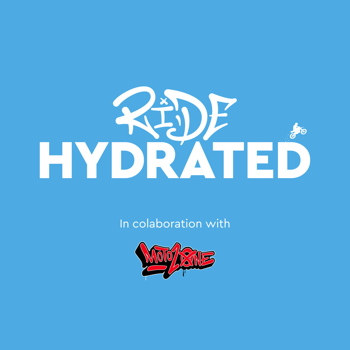 The Ride Hydrated lockup, in collaboration with Motozone.